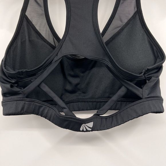 MARIKA TEK Padded Exercise Bra Black Cutout Mesh Racer Back Womens Size Medium - Picture 3 of 10